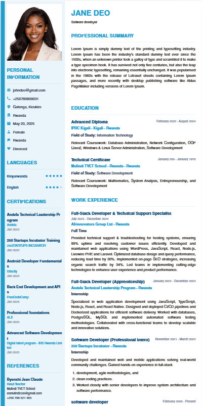 CV Template Creative